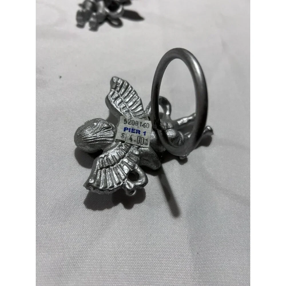 Pier 1 Cherub Angel Harp Heavy Napkin Rings Lot of 10 Vintage - Picture 3 of 9